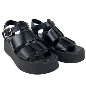 Indigo Rd Black Woven Platform Gladiator Sandals Women's Size 6M
